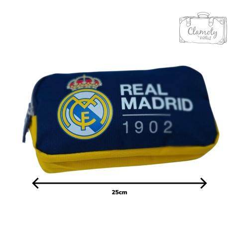Piórnik Szkolny Do Szkoły Niebieski Real Madryt Dwie Przegrody Suwak