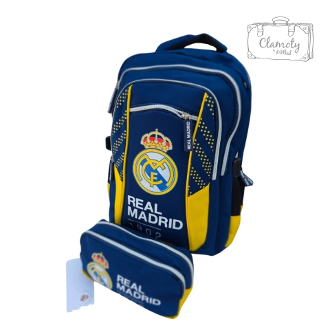 Piórnik Szkolny Do Szkoły Niebieski Real Madryt Dwie Przegrody Suwak