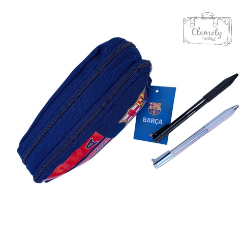 Piórnik Szkolny Do Szkoły Niebieski Barca Barcelona Dwie Przegrody Suwak