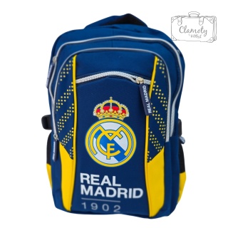 Plecak Szkolny Sportowy Niebiesko Żółty Real Madryt Trójkomorowy Na Suwak
