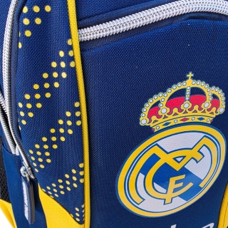 Plecak Szkolny Sportowy Niebiesko Żółty Real Madryt Trójkomorowy Na Suwak