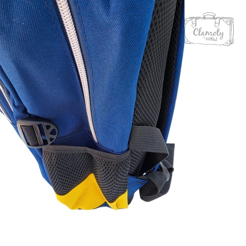 Plecak Szkolny Sportowy Niebiesko Żółty Real Madryt Trójkomorowy Na Suwak