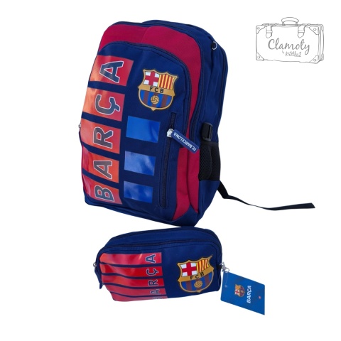 Plecak Szkolny Sportowy Niebiesko Czerwony Barcelona Barca Trójkomorowy