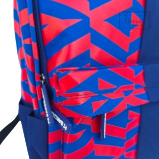Plecak Szkolny Sportowy Niebiesko Czerwony Barcelona Trójkomorowy Na Suwak