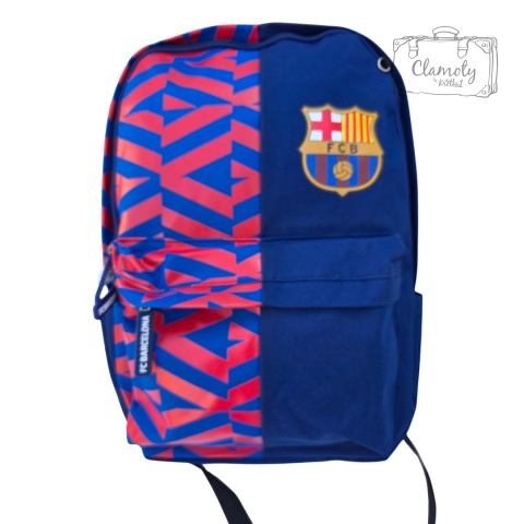 Plecak Szkolny Sportowy Niebiesko Czerwony Barcelona Trójkomorowy Na Suwak