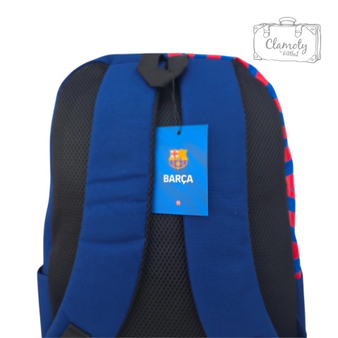 Plecak Szkolny Sportowy Niebiesko Czerwony Barcelona Trójkomorowy Na Suwak
