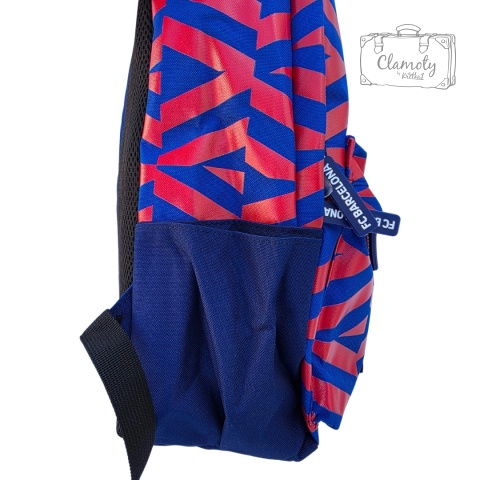 Plecak Szkolny Sportowy Niebiesko Czerwony Barcelona Trójkomorowy Na Suwak