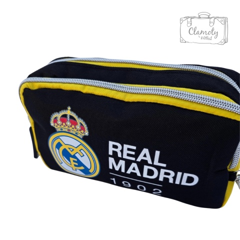 Piórnik Szkolny Do Szkoły Czarny Real Madryt Dwie Przegrody Suwak