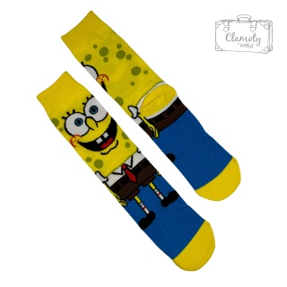 Skarpetki Skarpety Długie Bawełniane Kreskówka Spongebob 39-44