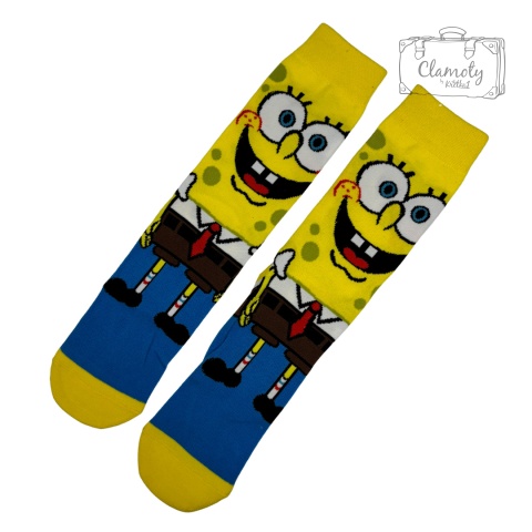 Skarpetki Skarpety Długie Bawełniane Kreskówka Spongebob 39-44