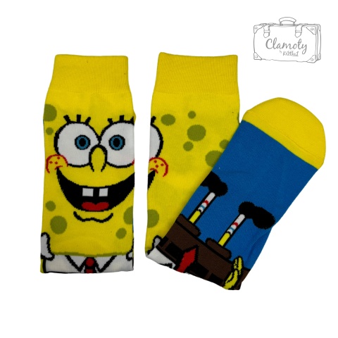 Skarpetki Skarpety Długie Bawełniane Kreskówka Spongebob 39-44