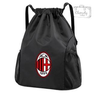 Worek Plecak Sportowy Piłkarski Czarny Ac Milan Do Szkoły Na Trening