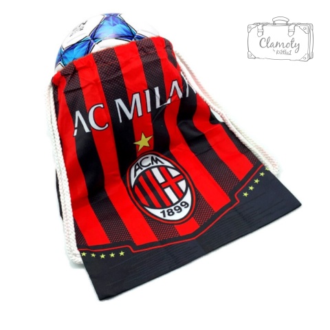 WorekcSportowy Piłkarski Czerwono Czarny Ac Milan Do Szkoły Na Trening