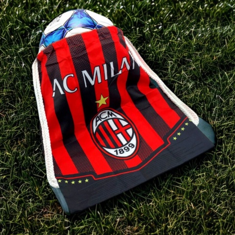 WorekcSportowy Piłkarski Czerwono Czarny Ac Milan Do Szkoły Na Trening