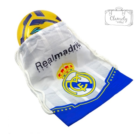Worek Sportowy Piłkarski Biało Niebieski Real Madryt Do Szkoły Na Trening