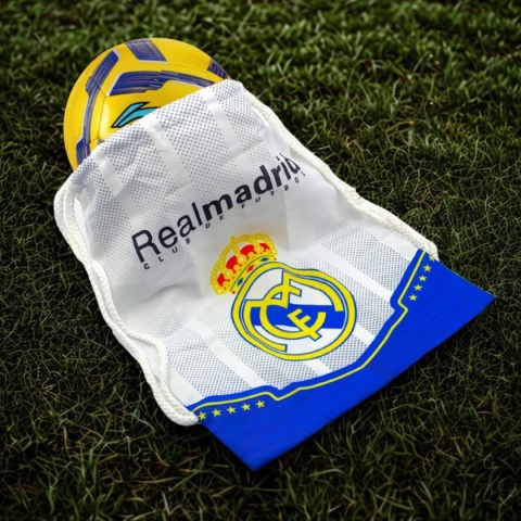 Worek Sportowy Piłkarski Biało Niebieski Real Madryt Do Szkoły Na Trening
