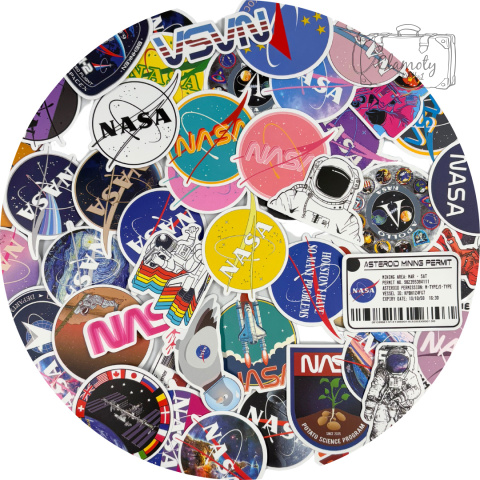 Zestaw Naklejek Wlepki StickerBomb Nasa USA Kosmos Astronauci N367