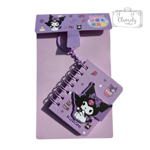 Mały Notes Notesik Kuromi Tort Fioletowy Na Breloczku W Linie