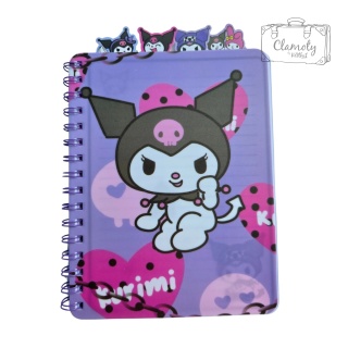 Zeszyt Planner Notes Kuromi Serduszka Sanrio Fiolet Kolorowe Kartki A5