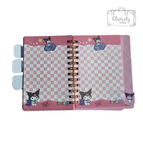 Mały Notes Notesik Kuromi Skrzydła Sanrio Fiolet Różowy Kolorowe Kartki