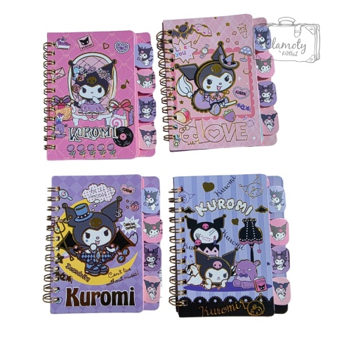 Mały Notes Notesik Kuromi Skrzydła Sanrio Fiolet Różowy Kolorowe Kartki