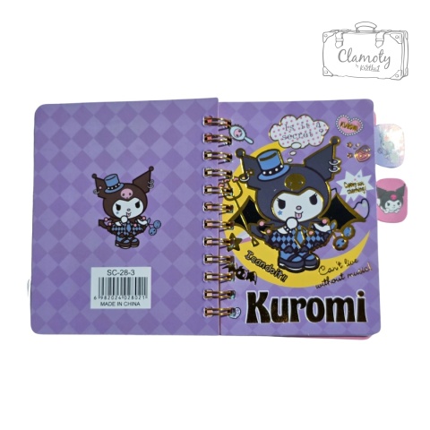 Mały Notes Notesik Kuromi Skrzydła Sanrio Fiolet Różowy Kolorowe Kartki