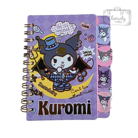 Mały Notes Notesik Kuromi Skrzydła Sanrio Fiolet Różowy Kolorowe Kartki