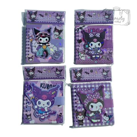 Mały Notes Notesik Kuromi Z Maskotką Fioletowy W Linie