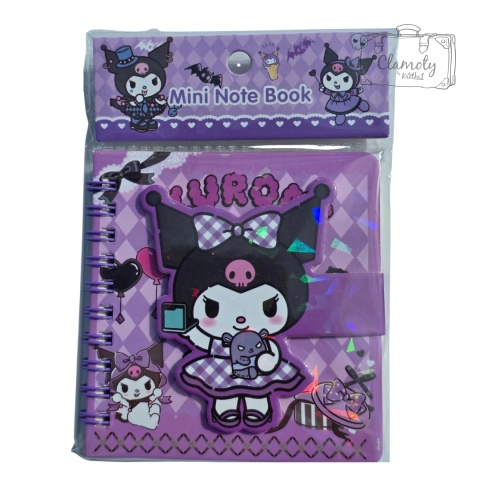 Mały Notes Notesik Kuromi Z Maskotką Fioletowy W Linie