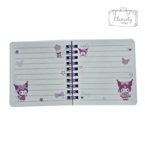 Mały Notes Notesik Kuromi Kiss Fioletowy Na Breloczku W Linie