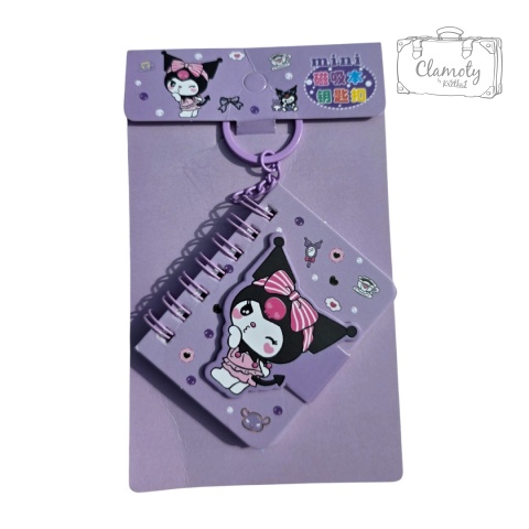 Mały Notes Notesik Kuromi Kiss Fioletowy Na Breloczku W Linie