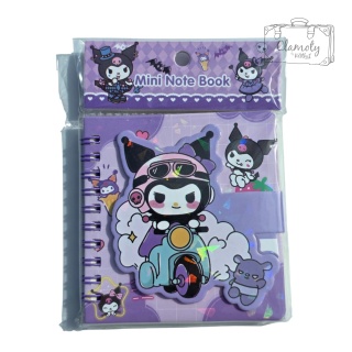 Mały Notes Notesik Kuromi Na Skuterze Fioletowy W Linie