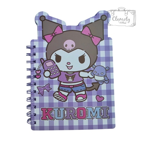 Mały Notes Notesik Zeszycik Kuromi Z Telefonem Sanrio Fiolet W Linie