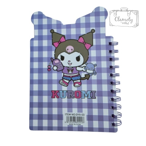 Mały Notes Notesik Zeszycik Kuromi Z Telefonem Sanrio Fiolet W Linie