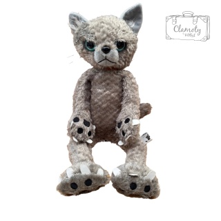 Maskotka Pluszowa Pluszak Przytulanka Wściekły Kot Jasno Szary 40cm