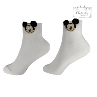 Skarpetki Skarpety Bawełniane Damskie Białe Do Kostki Myszka Mickey 36-40