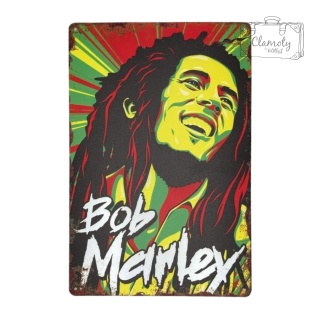 Tablica Ozdobna Blacha Bob Marley Reggae 20x30 cm Retro Vintage