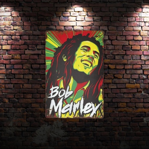 Tablica Ozdobna Blacha Bob Marley Reggae 20x30 cm Retro Vintage