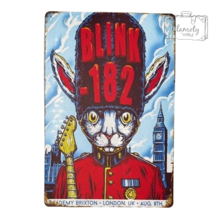 Tablica Ozdobna Blacha Blink 182 Kot Punk Rock 20x30 cm Retro Vintage