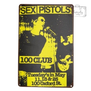 Tablica Ozdobna Blacha Sex Pistols Rock 20x30 cm Retro Vintage