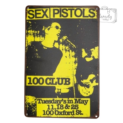 Tablica Ozdobna Blacha Sex Pistols Rock 20x30 cm Retro Vintage