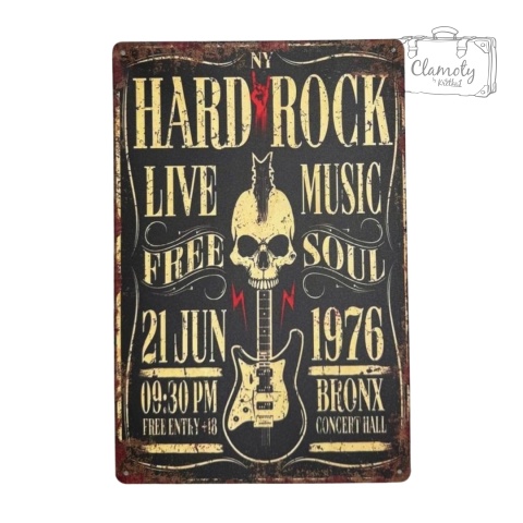Tablica Ozdobna Blacha Hard Rock 20x30 cm Retro Vintage