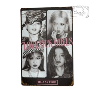 Tablica Ozdobna Blacha Black Pink Lovesick 20x30 cm Retro Vintage
