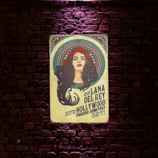 Tablica Ozdobna Blacha Lana Del Rey Wianek 20x30 cm Retro Vintage