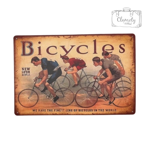 Tablica Ozdobna Blacha Bicycles Rowery 20x30 cm Retro Vintage