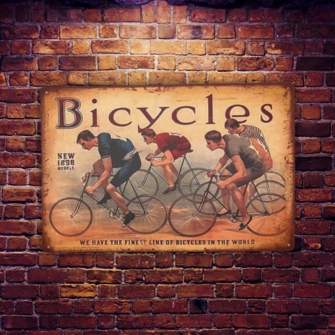 Tablica Ozdobna Blacha Bicycles Rowery 20x30 cm Retro Vintage