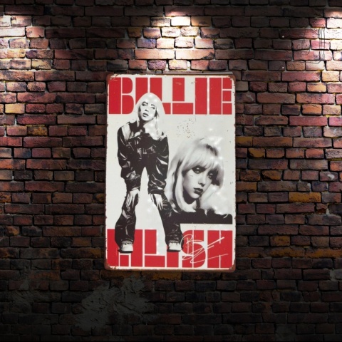 Tablica Ozdobna Blacha Billie Eilish 20x30 cm Retro Vintage Metalowy Plakat