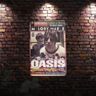 Tablica Ozdobna Blacha Zespół Oasis Rock 20x30 cm Retro Vintage