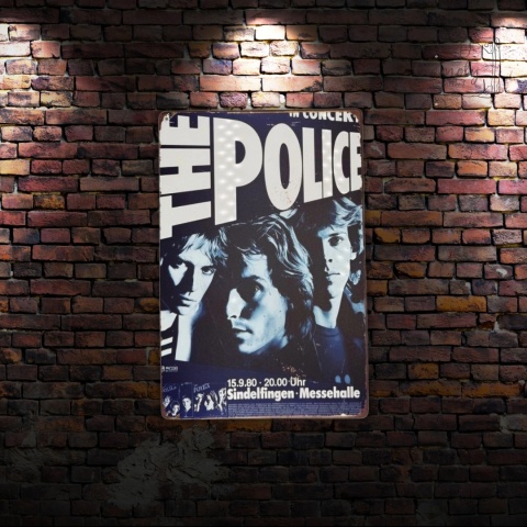 Tablica Ozdobna Blacha The Police 20x30 cm Retro Vintage Metalowy Plakat