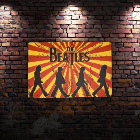 Tablica Ozdobna Blacha The Beatles Przejście 20x30 cm Retro Vintage